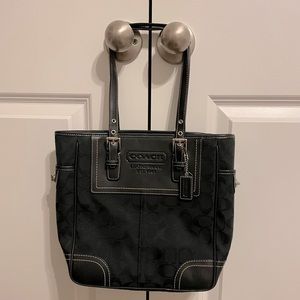 Small black Coach tote purse